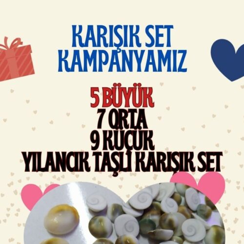 5 Büyük + 7 Orta + 6 Küçük Yılancık Taşı